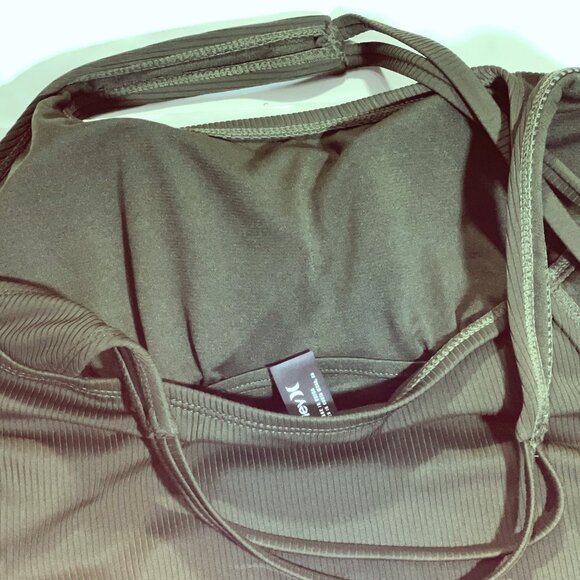 Hurley Amazon Jungle Green Ribbed UPF 50+ One-Piece Bathing Suit Swimsuit L NEW - Picture 6 of 9